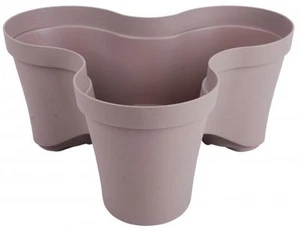 Grande Apilable Plantadores Trio Forma de Colores Vivos Rosa Verde Gris Pardo - Imagen 1 de 6