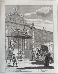 1731 (1850) Antique Print; Hogarth: The Man of Taste, gate of Burlington House - Picture 1 of 2