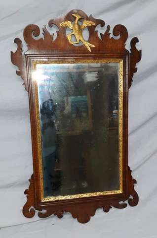 Small Antique American Chippendale Mirror Cover