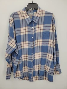 Wrangler Wrancher Hemd Damen 3XL blau kariert Langarm Knopfleiste Western - Bild 1 von 7