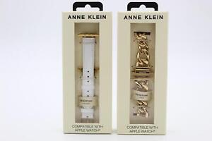 Anne Klein WK/30083840 Bryant Collection 38-41mm Gold/White Apple Watch Band Set