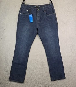 Pantalones de mezclilla Heatwave para hombre 36 ajustados calce recto lavado oscuro grunge retro 36x31 - Imagen 1 de 12