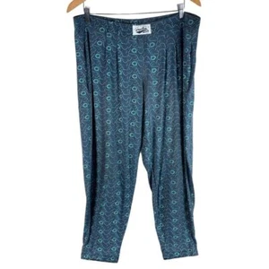 Vintage California Crazee Wear Baggy Pants Mens Blue Geometric Stretch READ - Picture 1 of 6