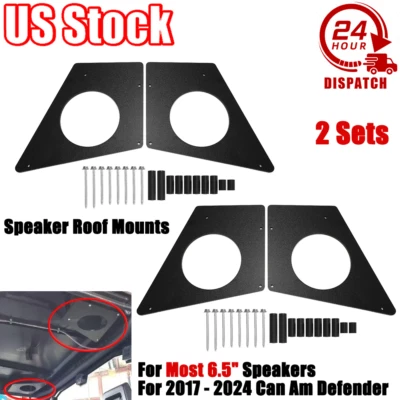 FURCYMOTRIX US For 2017-24 Can Am Defender-Fits most 6.5"SPEAKERS Speaker Roof Mounts 2 Set