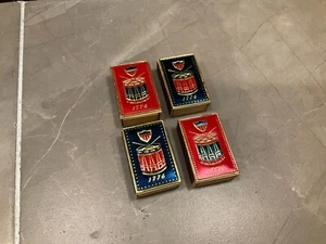 Rare 1776  Sweden 4pc Match Box Vintage Lot - Red Blue w/ Gold Marching Drum - Picture 1 of 12