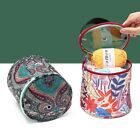 Zipper Yarn Storage Bag Leaf Print Bucket Bag Knitting Kit Handbag  Needles
