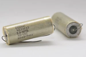 Pair of West-Cap Paper Capacitor type CQ09A1, 3.3 MFD / 30 VDC, Tube Amp, NOS - Picture 1 of 3