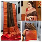 Banarasi Georgette Silk Saree, Zari Butti Weaving, Brocade Blouse Designer Sari