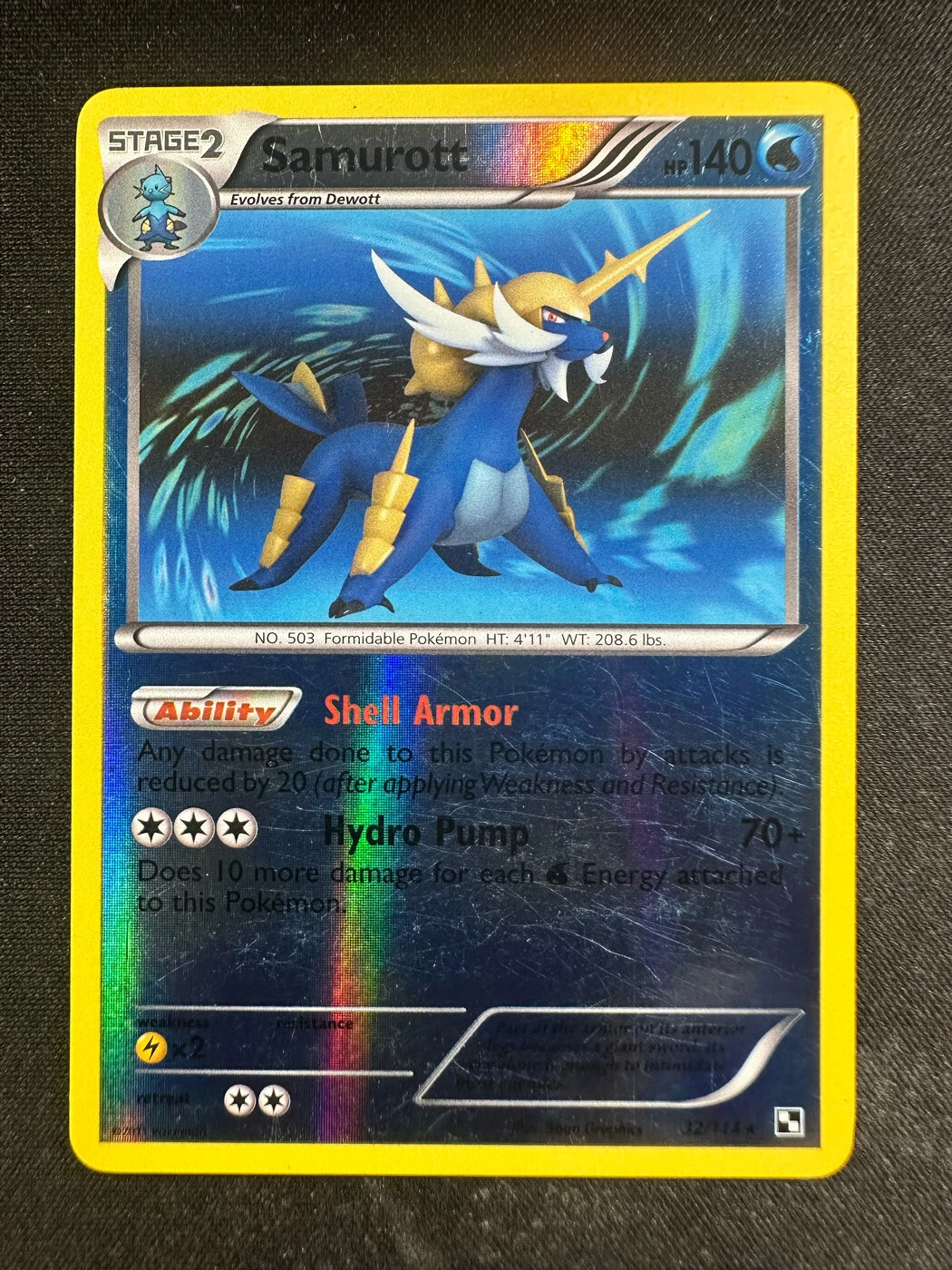 Pokemon TCG 32/114 Samurott Black & White Reverse Holo LP