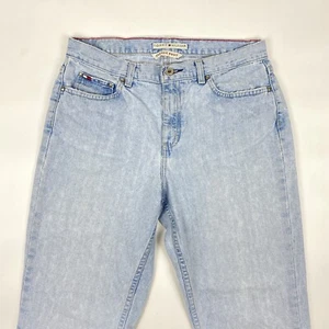 Vintage Tommy Hilfiger donna 32"x 29" stivale classico vita alta denim jeans blu anni 90 - Foto 1 di 8
