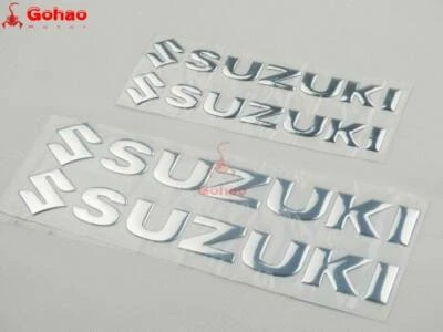 4x Calcomanía insignia emblema carenado tanque combustible plateado cromo 3D para bicicletas motocicletas Foto 1 de 4