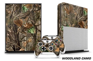 Designer Skin for XBOX ONE S 1S Gaming Console+2 Controller Sticker Decal WOODLD - Picture 1 of 1