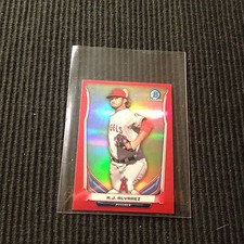 2014 BOWMAN CHROME FACTORY MINI #4 R J ALVAREZ *RED REFRACTOR #1/5*  ANGELS