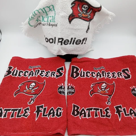 Tampa Bay Buccaneers Coke Coca-Cola General Rally Towel Promo Towel 3 Piece Lot Cover