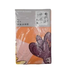 NOS Ikea KRYP BLOMMA Cartoon Flowers Twin Duver Cover & Pillowcase Set New - Picture 1 of 7