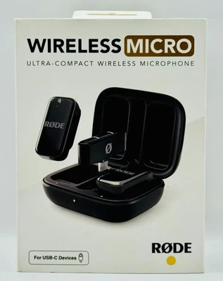 RODE Wireless Micro USB-C Wireless Microphone, Black - NEW OB - Image 1 of 4