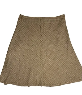 Falda a cuadros marrón pata de gallo EAST 5th cremallera lateral para mujer talla 18” Foto 1 de 4