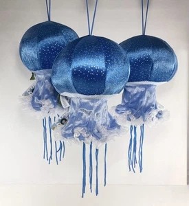 Wild Republic Blue Jellyfish Plush Lot of 3- Hangable Cuddlekins 12” New! - Picture 1 of 6