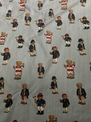 Polo Ralph Lauren Polo Bear Twin плоская простыня плюшевый медведь сделано в США  - Изображение 1 из 3