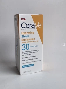 CeraVe feuchtigkeitsspendender transparenter Sonnenschutz Breitspektrum LSF30 Gesicht & Körper 3oz 09/26 - Bild 1 von 5