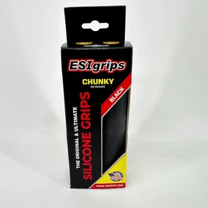 Empuñaduras ESI Empuñaduras de Silicona Gruesas Negras 60g Manillar de Bicicleta Hecho en EE. UU. Paquete 1 - Imagen 1 de 5