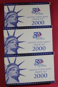 LOT INCLUDES (3) THREE 2000 US MINT PROOF SETS w/ OGP & COA - Picture 1 of 4
