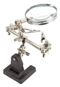 Handsfree Magnifier with 2 Adjustable Angle Clips Third Hand Design Jewelerry - Picture 1 of 14