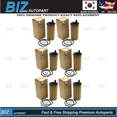 Genuine x6 Engine Oil Filters for 21-25 G80 G90 GV70 GV80 Carnival 26320-3N000 Foto 1 de 4