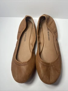 Zapatos planos de ballet de cuero para mujer Lucky Brand EMMIE talla 9 marrón 39 EUR - Imagen 1 de 5