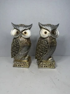 NEW Set Of Too Owl Figurine Statue Sculpture Home Decor Birds - Picture 1 of 7
