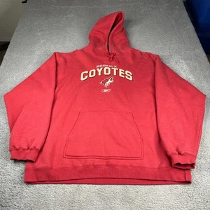 Vintage Arizona Coyotes Reebok Hoodie Mens 2XL Red Fleece Pullover NHL - Picture 1 of 10