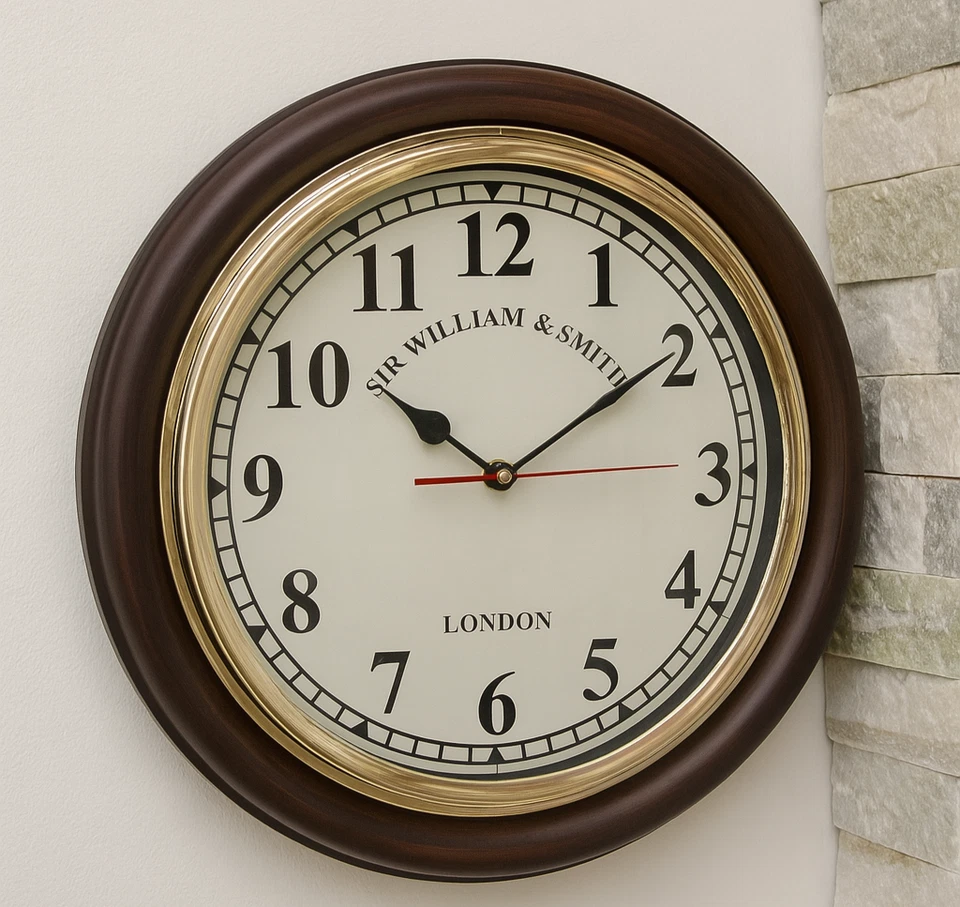 Reloj de Pared Londres Sir William & Smith 16" Pulgadas Hecho a Mano Reloj Histórico de Madera Foto 1 de 2