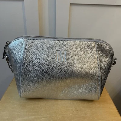 Silver  Leather Shoulder Bag Madeleine handbag made in Italy - Image 1 of 4