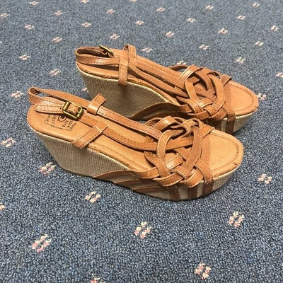 Sandalias de cuña con tiras de plataforma para mujer LUCKY Brand Stacey talla 8,5 M azul Jean EE. UU. Foto 1 de 4