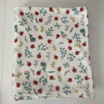 Mantas y más allá manta de felpa blanca blanca con manzanas Foto 1 de 4