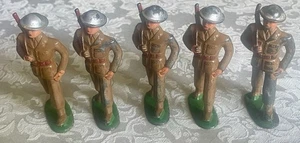 Vintage Five Lead Marching Soldiers - Picture 1 of 7