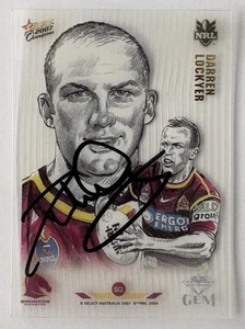 BRISBANE BRONCOS DARREN LOCKYER SIGNED 2007 SELECT CHAMPIONS GEM TRADING CARD - Picture 1 of 4