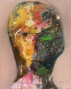 Original Abstraktes Gemälde Öl auf Leinwand Tafel 8x10 in von Anastasiya Kimachenko - Bild 1 von 1