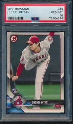 PSA 10 SHOHEI OHTANI/OTANI 2018 BOWMAN #49 LA ANGELS Rookie Card RC GEM MINT QTY - Image 1 of 2