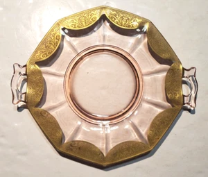 Vintage Tiffin-Franciscan Glass Handled Cheese Plate - Picture 1 of 2