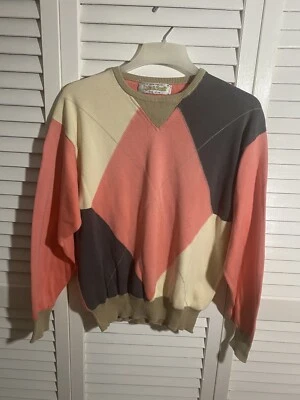 Suéter Argyle Vintage Lyle & Scott Para Hombres Talla Med Hecho en Escocia Foto 1 de 2