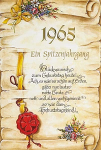 60. Geburtstag Jahrgang 1965 Karte mit Umschlag, Innentext - Bild 1 von 1