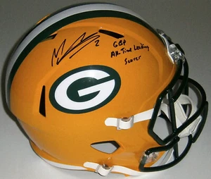 Casco de velocidad F/S firmado por Mason Crosby PACKERS con GBP All Time Scorer certificado de autenticidad JSA AUTO - Imagen 1 de 2