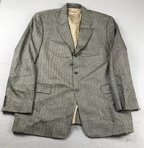 Loro Piana Zelander Jacket Mens 50 Regular Gray Striped New Zealand Merino Wool - Picture 1 of 8