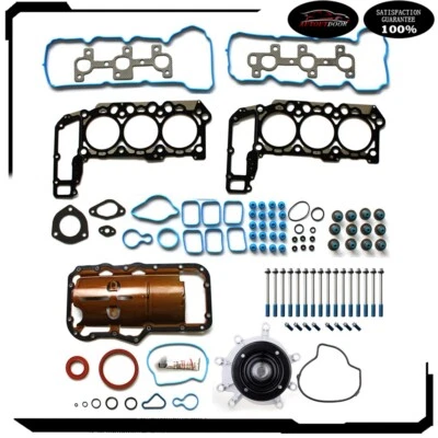 For Jeep Grand Cherokee 2008-2009 3.7 226CID V6 Full Gasket Set Bolts Water Pump - Image 1 of 4