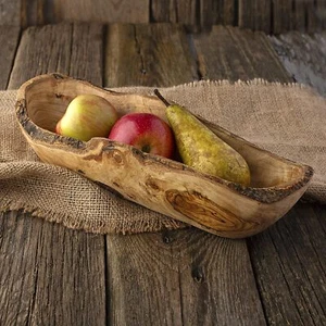 Olive Wood Decorative Bowls, Wooden Bread Bowl, Dough Bowl for Serving, 12" - Picture 1 of 6