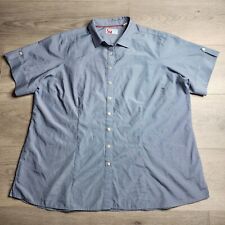 Chick fil-a Uniform Short Sleeve Button Down Gray Shirt 3XL