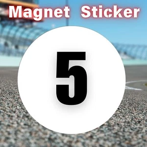 10" Diameter Round Circle Magnetic Autocross Number 5 Magnet 2pcs - Picture 1 of 1