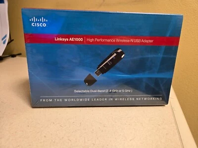 Cisco Linksys AE1000 High Performance Wireless-N USB ADAPTER Factory Sealed Box - Image 1 of 3