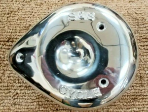 S&S SUPER B AIR CLEANER COVER TEARDROP WITH RAISED LETTERS POLISHED 17-0070 NEW - Picture 1 of 4